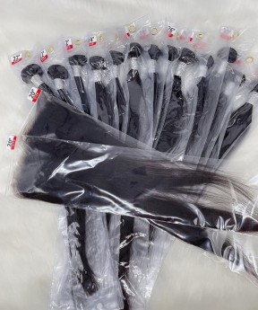 Four Straight Bundles Human Hair With 5X5 Lace Closure For Sale