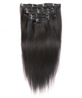 Straight Wave Clip In Human Hair Extensions 7 Pieces/Set 120g
