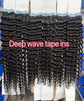 Deep Wave Tape Human Hair Extensions 8-30 Inches For Sale