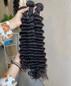 Bohemian Virgin Hair Bundles Deep Wave Human Hair For Women