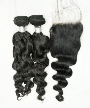 Loose Wave Two Bundles With 5X5 Lace Closure