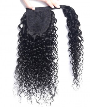 Brazilian Curly Wrap Ponytail Human Hair Extensions