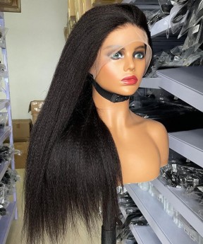 Italian Yaki Straight 13X6 Lace Front Human Hair Wigs