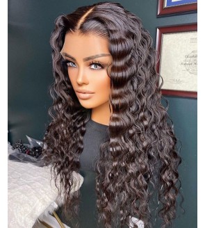 Loose Wave 13X4 Lace Front Human Hair Wigs For Sale Natural Hairline With Baby Hair 250% Density Virgin Brazilian Lace Wigs For Black Women Pre Plucked 10-32 Inches 