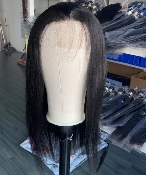 Yaki Straight 2X6 Lace Closure Wigs Human Hair 150% Density 10-30 inches