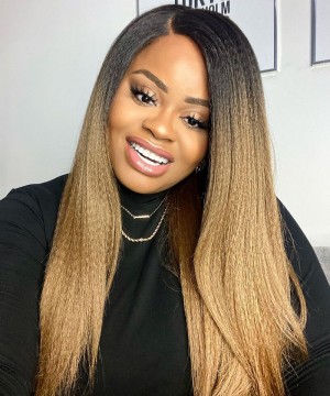 1B/27 Color Yaki Straight Wigs For Black Women 150% Density