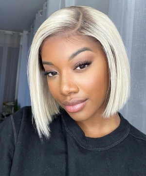 1B/613 Blonde Ombre Short Bob Lace Wigs For Women