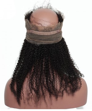 Afro Kinky Curly Human Hair 360 Lace Frontal Closure