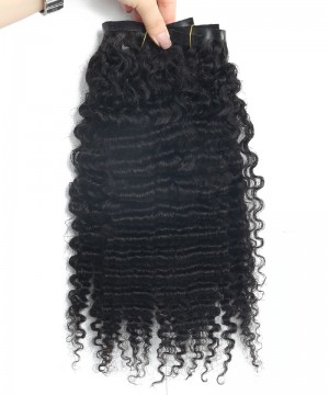 Good 3B 3C Kinky Curly Clip In Human Hair Extensions