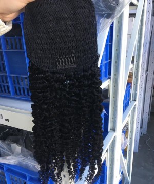 3B 3C Kinky Curly Ponytail Human Hair Extensions 10-26 Inches