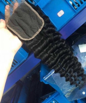 4x4 Lace Deep Wave Human Hair Closure 8-20 Inches