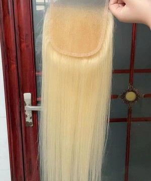 613 Blonde Color Straight 5x5 Lace Closure Human Hair