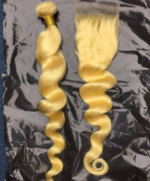 #613 Color Loose Wave Brazilian Virgin Hair One Bundle