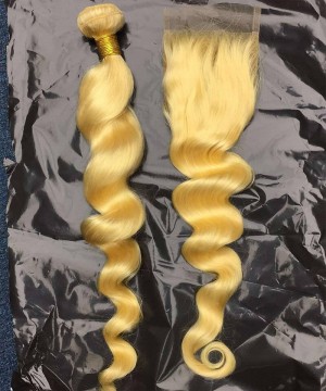 #613 Color Loose Wave Brazilian Virgin Hair One Bundle