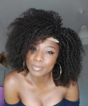 Afro Kinky Curly 6X6 Lace Closure Wigs Human Hair 130% Density