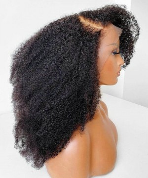 Afro Kinky Curly 370 Lace Front Wig Pre Plucked With Baby Hair