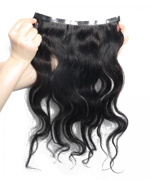 Body Wave Pu Clip In Human Hair Extensions At Cheap Prices 