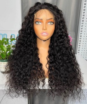 4X4 Lace Closure Wigs Loose Curly With Baby Hair 180% Density Human Hair
