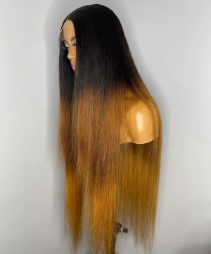 Ombre T 250% Density Straight Colored Lace Front Wigs