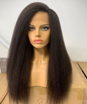 Kinky Straight 13X2 New Lace Part Human Hair Wigs 