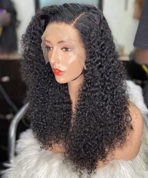 HD Lace 13x4 Front 3B3C Kinky Curly Human Hair Wig 10-30 Inches Pre Plucked