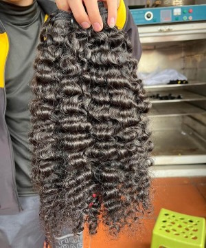 Burmese Curly Human Virgin Hair Weave Bundles For Women