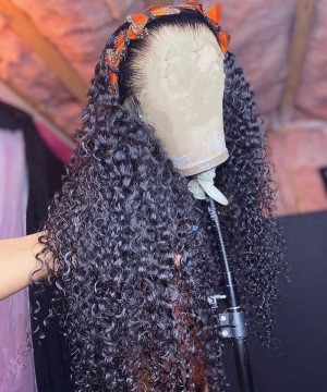 Fake Scalp Cap Deep Curly 13x6 Lace Front Wig 8-30 Inches
