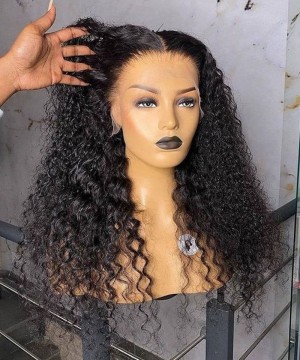 Loose Curly Full Lace Human Hair Wigs For Black Women 