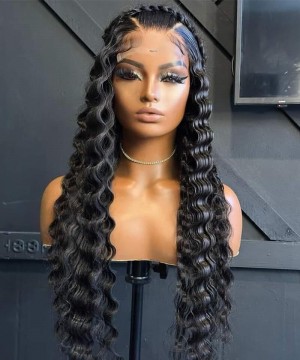 Loose Wave Human Hair HD Lace Closure Wigs 130% Density