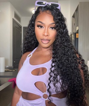 Loose Curly Wave 6X6 HD Lace Closure Human Hair Wig 200% Density