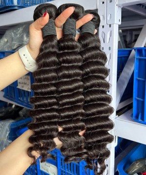 Human Hair Extensions Deep Wave 3Pics Brazilian Human Hair 