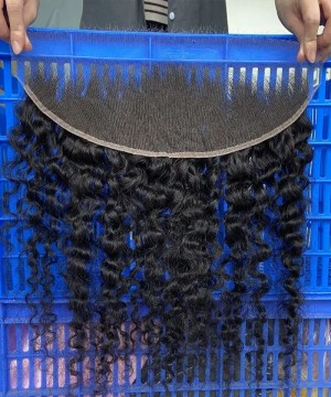 Burmese Curly 13x4 Lace Frontal Closure Pre Plucked