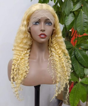 613 Color Lace Front Wig Deep Curly Pre Plucked With Baby Hair