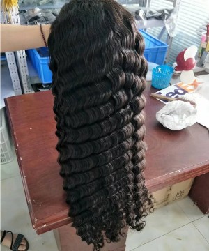 Deep Wave Lace Closure Wig Human Hair 200% Density 6X6 HD Lace Closure Wig