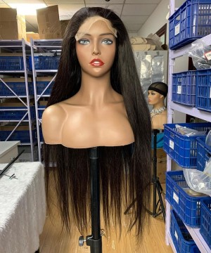 Brazilian Straight 4X4 Hd Lace Closure Wigs With Baby Hair 