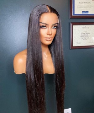 Straight 5X5 HD Lace Closure Human Hair Wigs 150% Density 