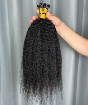 Kinky Straight I Tip Hair Extension 100 Pieces For One Set