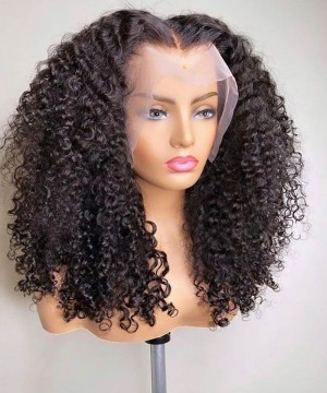 3B 3C Kinky Curly 130% Full Lace Wigs For Black Women