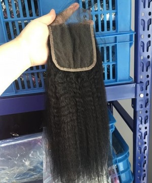 4x4 Lace Closure Kinky Straight 8-20 Inches Human Hair 