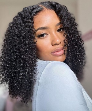 Kinky Curly 4X4 Lace Closure Wigs With Baby Hair Sales For Women