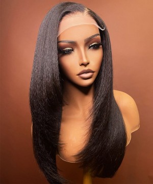 Kinky Straight 6X6 Lace Closure Wig HD Lace Closure Wig 180% Density