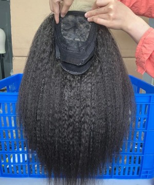 Kinky Straight 6X6 HD Lace Closure Wig 200% Density Glueless Human Hair