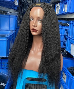 Kinky Straight U Part Hair Wigs For Black Women 150% Density 