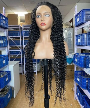 Kinky Curly 370 Lace Frontal Wig Pre Plucked With Baby Hair 