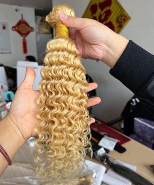 613 Color Deep Curly Brazilian Virgin Hair One Bundle