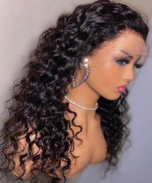 Loose Wave 13X6 Transparent Lace Front Human Hair Wigs