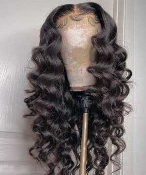 Loose Wave T Part Human Hair 13X4 Lace Front Wigs