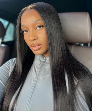 Light Yaki 13x4 HD Lace Front Wigs For Black Women Human Hair 130% Density 