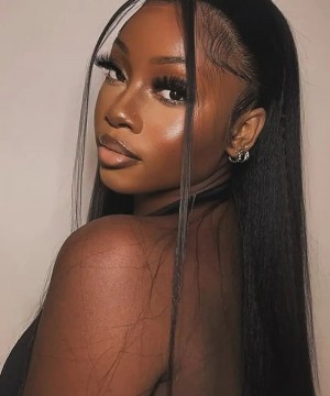 6X6 HD Lace Closure Light Yaki Human Hair Wig 10-30 Inch Pre Plucked
