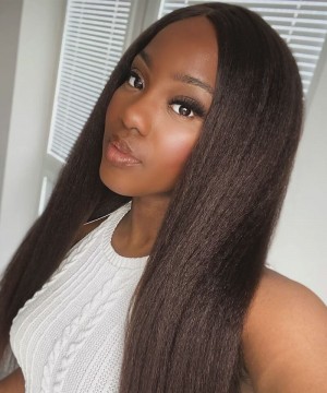 Italian Yaki 360 HD Lace Front Wigs 130% Density Natural Hairline